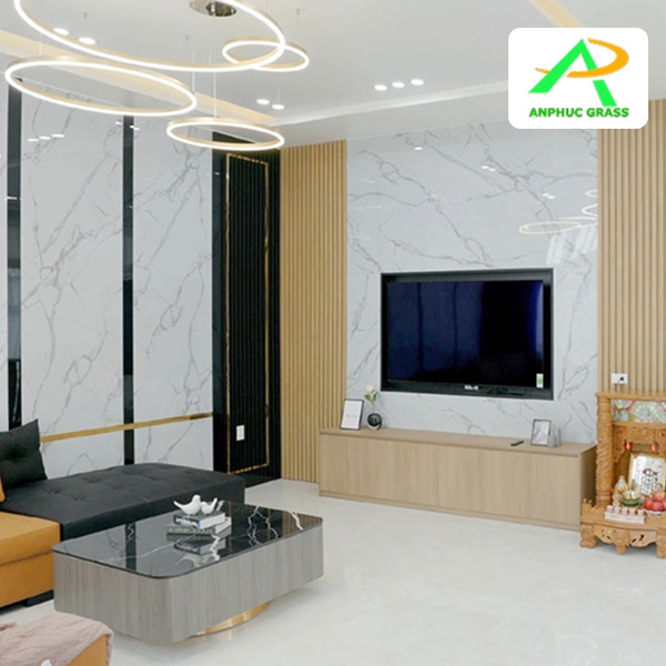 ốp phòng khách bằng tấm PVC