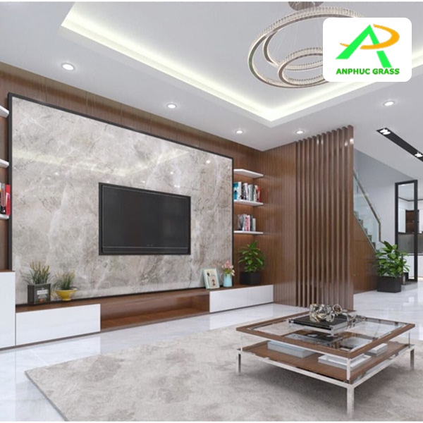 ốp phòng khách bằng tấm PVC